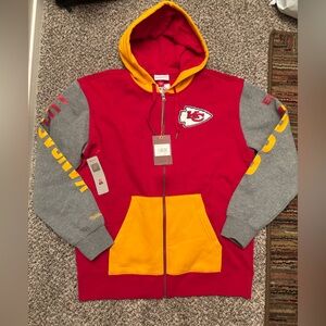 Chiefs Mitchell&Ness fleece full-zip hooded sweatshirt. NWT